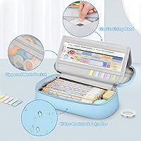 Vista 3 de FINPAC Estuche para lápices, de gran capacidad, para lápices, rotulador folio y bolsa para bolígrafos, organizador de artículos de papelería