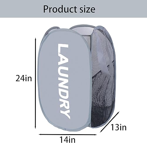 Miniatura 5 de Mesh Laundry hamper,collapsible Laundry basket,Easy to Open and Fold for room storage,and Side Pockets Carry Handles for Kids Room,College Students