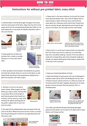 Miniatura 6 de Findvoor Kits de punto de cruz para adultos, gama completa de patrones de bordado de punto de cruz sin imprimir para principiantes, kit de patrones