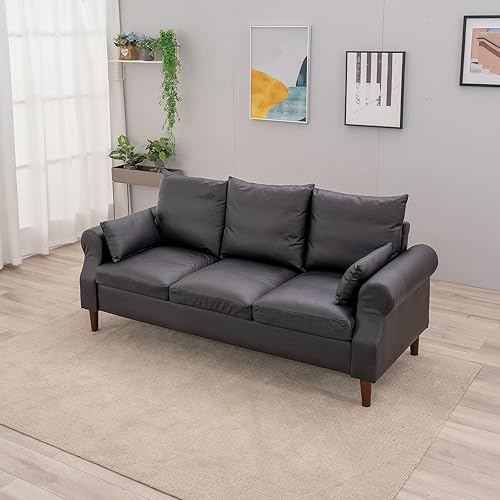 Miniatura 6 de Panana Sofá modular de 3 asientos, sofá moderno con patas de madera maciza, sofás para sala de estar, apartamento, dormitorio, cómodos sofás