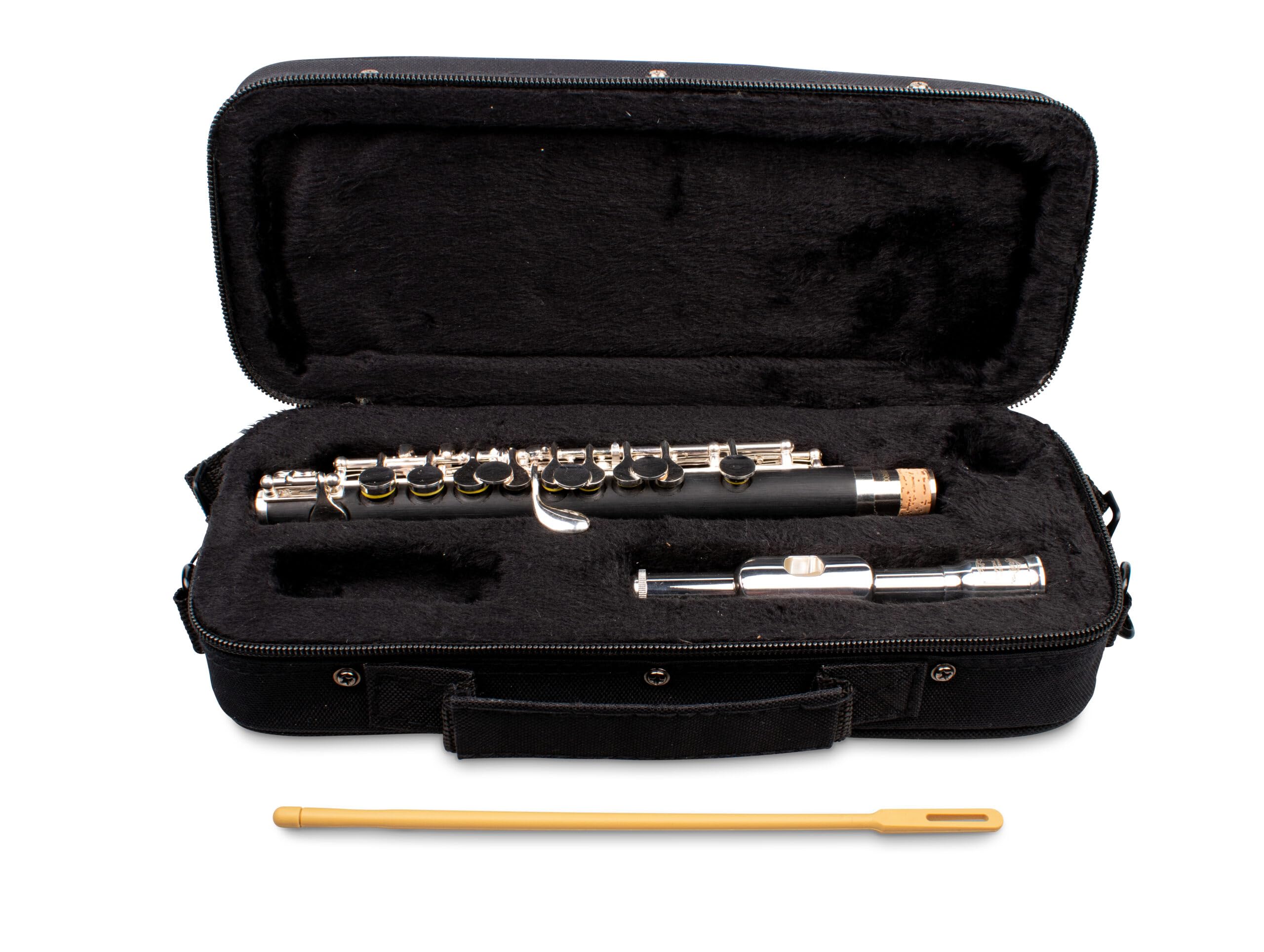 Piccolo Flûte piccolo en véritable argent avec étui de transport pour flûte piccolo, accessoires d'entretien