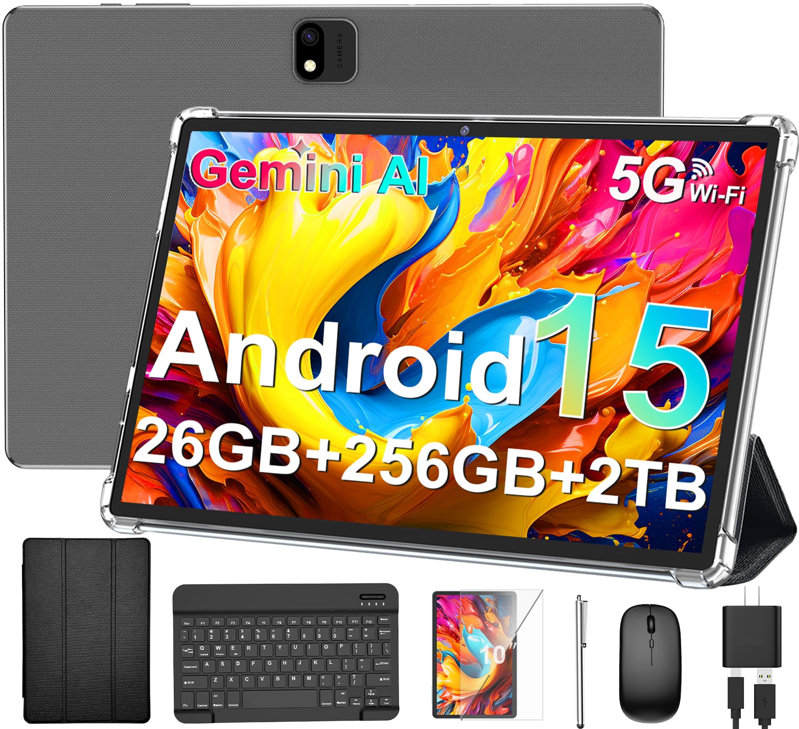 Amazon.com: Tablet Android con teclado, tableta Android 15 2026 de