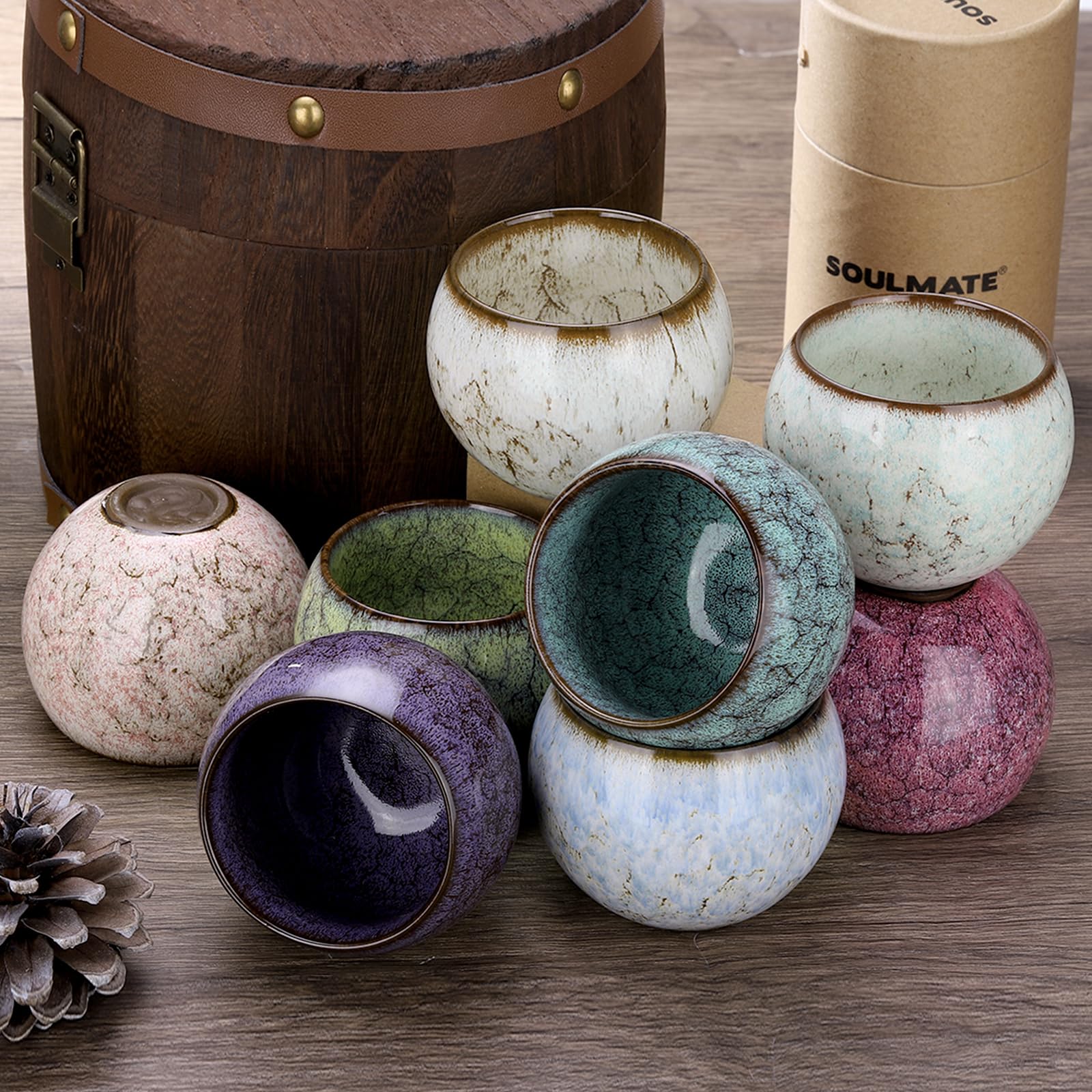 Sourcing Map Lot De 4 Bols à Thé Faits à La Main En Céramique Gong Fu