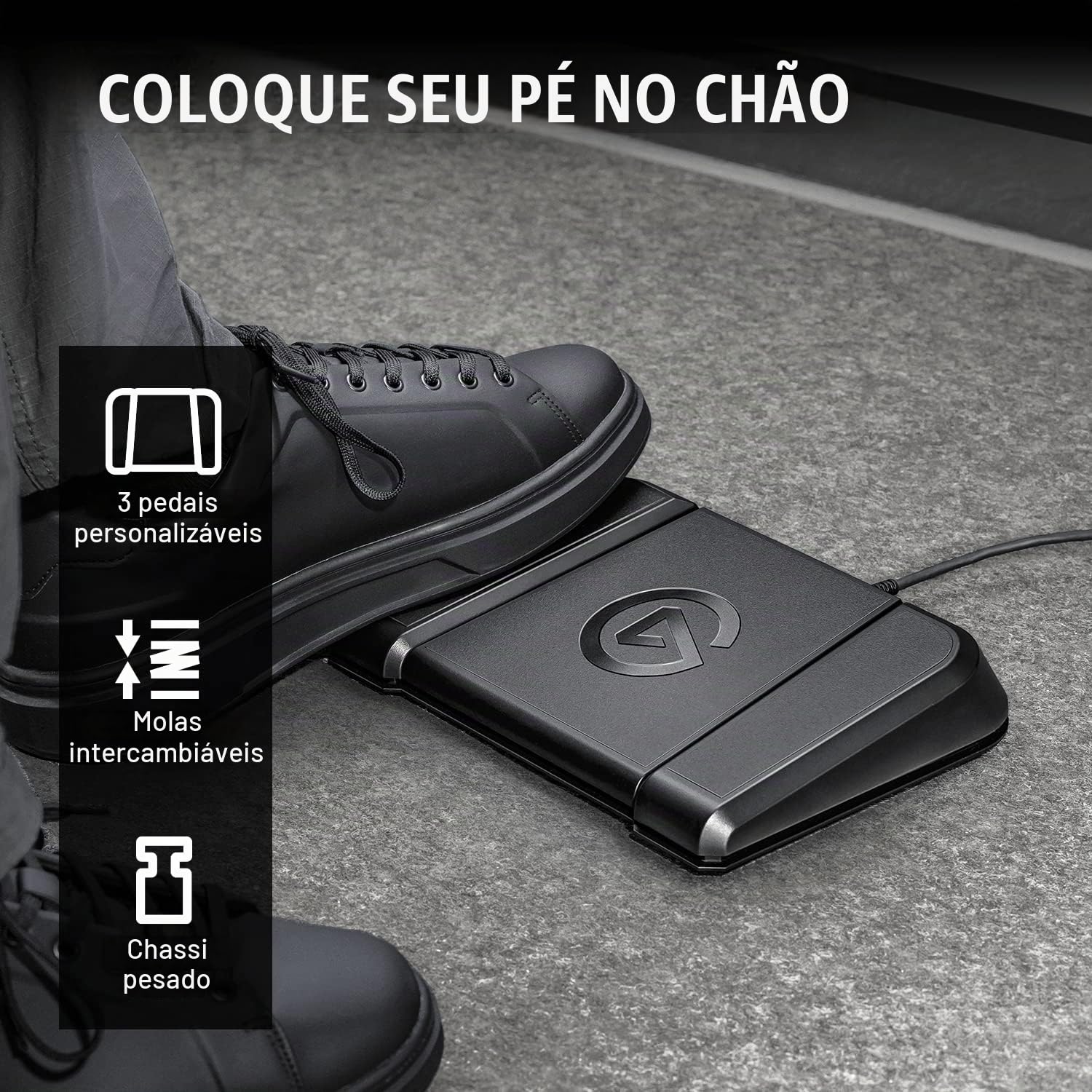 Stream Deck Elgato Deck Pedal, Controlador de Estúdio, 3 pedais