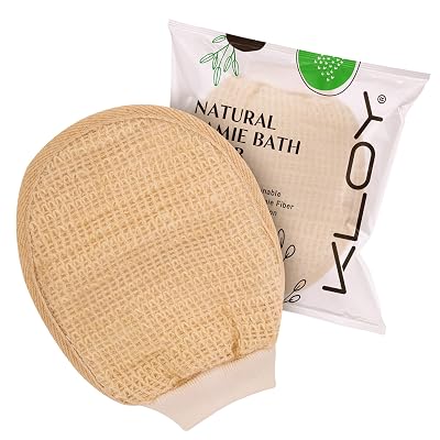 KLOY Natural Ramie Bath Glove Scrubber Exfoliator for High Lather Cleansing (Pack of 1)