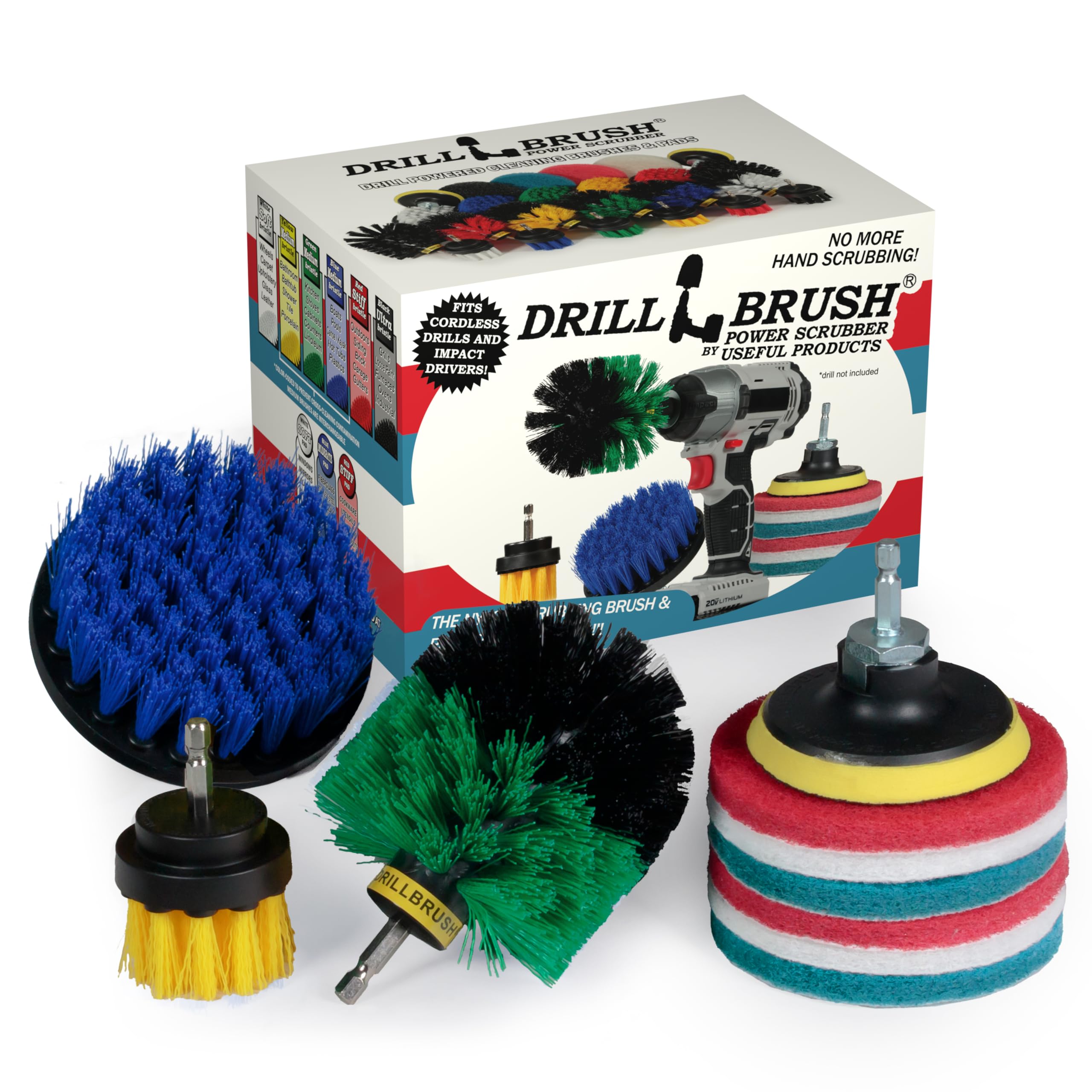 Drillbrush Drill Brush Attachments for Cleaning Shower, Tile, Grout
