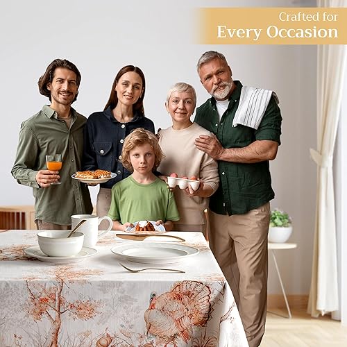 Miniatura 6 de Maison d' Hermine Mantel 100% algodón para mesas rectangulares de cocina, comedor, fiestas, bodas, Acción de GraciasNavidad (54 x 72 pulgadas),