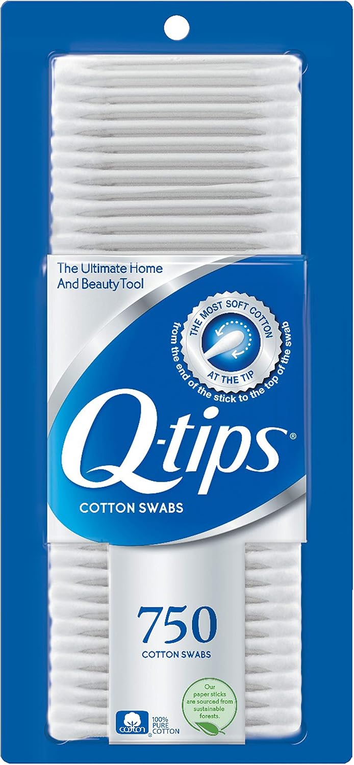 Q-tips Cotton Swabs For Hygiene and Beauty Care Original Cotton Swab Made With 100% Cotton 750 Count