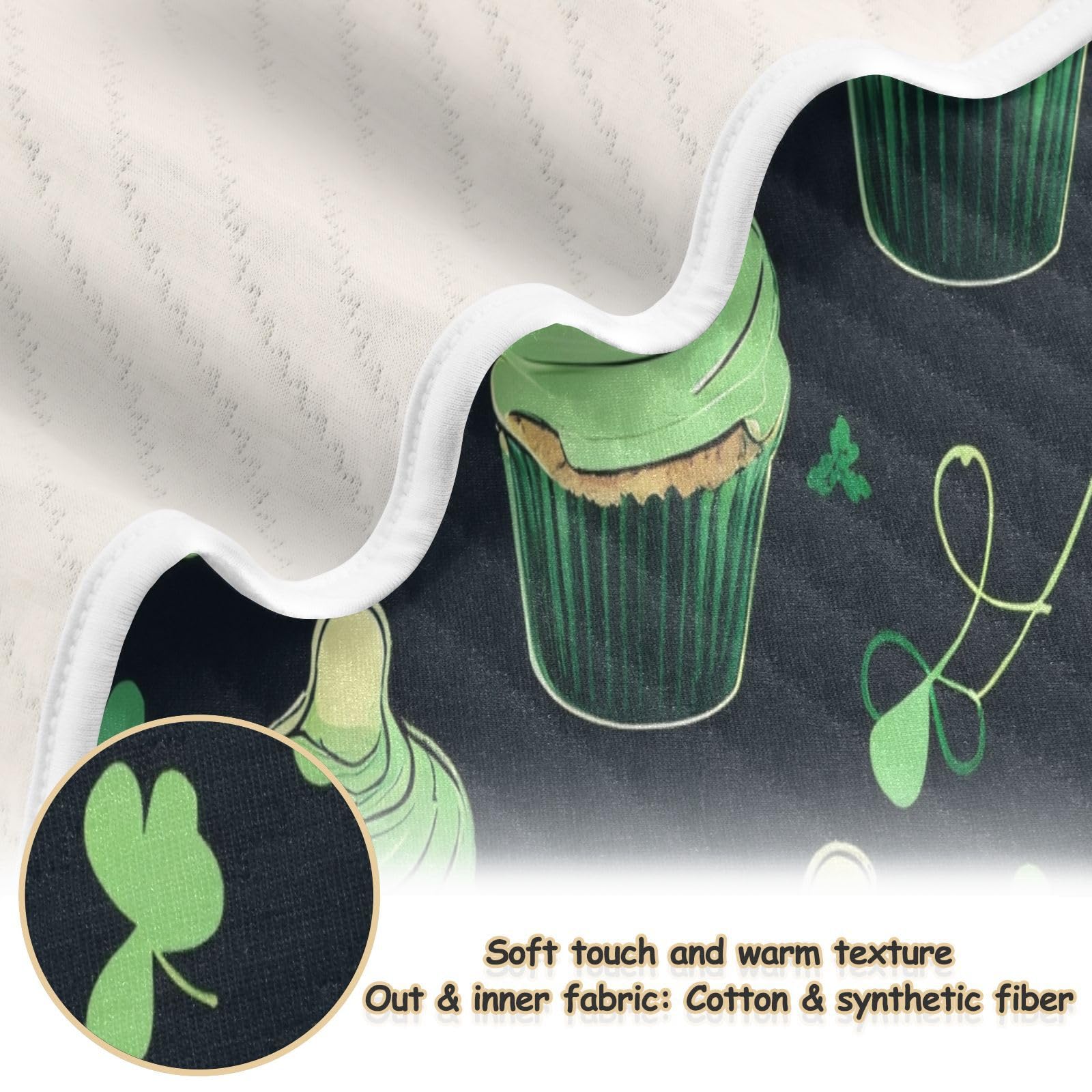 Burbuja St. Patrick Cake Baby Blanket for Boys Girls, Nursery Soft Warm Swaddling Receiving Baby Blankets, 30x40 in Toddler Blanket