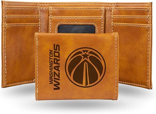 Rico Industries Billeteras grabadas láser de los Washington Wizards de la NBA, Washington Wizards, Casual