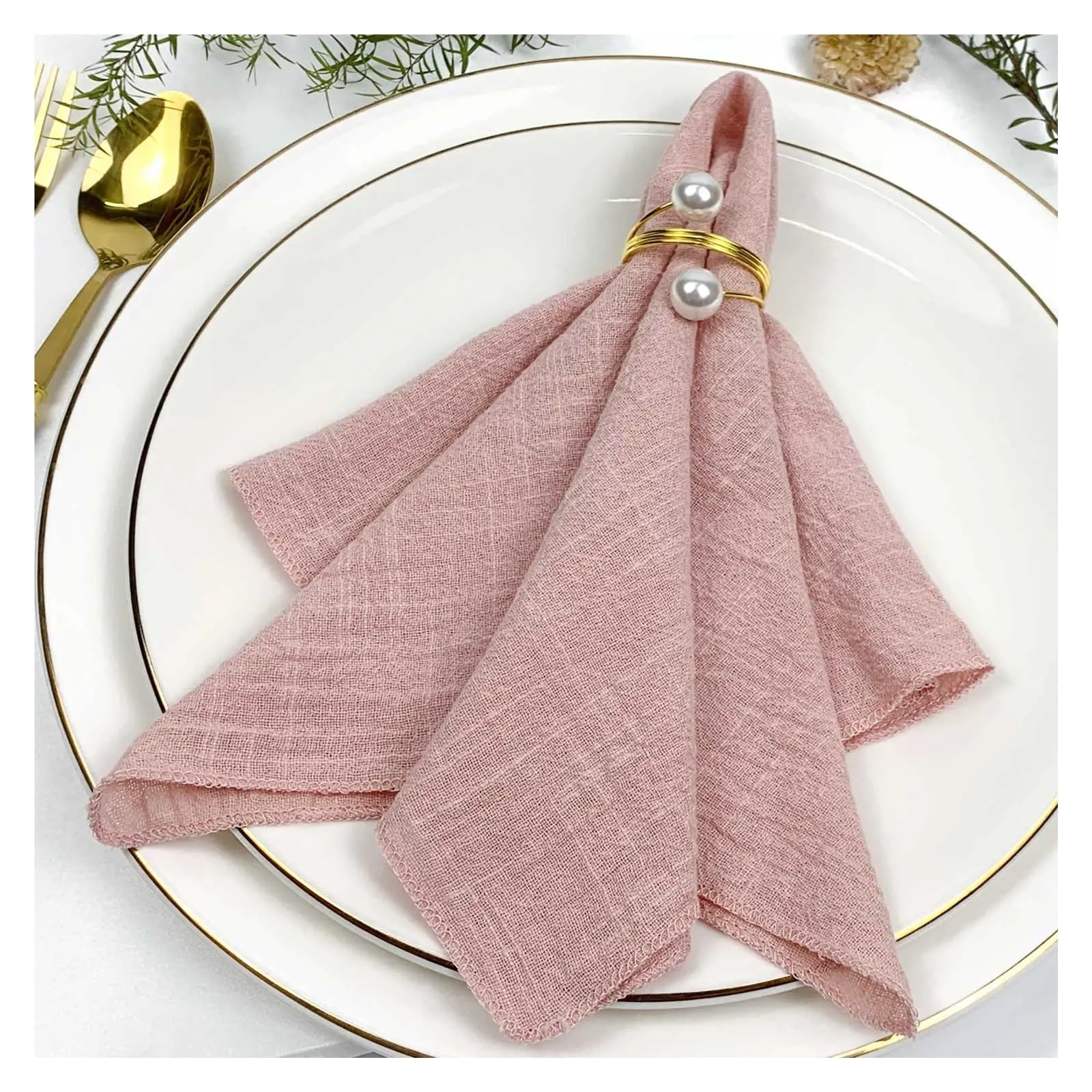 Servilletas, 96 servilletas de Gasa de 30 x 30 cm, Multicolor(Light Pink)