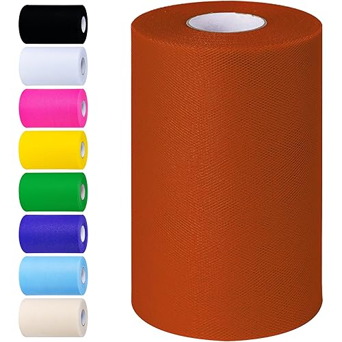 Crimson Tulle Fabric Rolls 6 Inch by 100 Yards (300 feet) Tulle Roll Spool Fabric for DIY Tutu Skirt Baby Shower Birthday Party Wedding Decorations Christmas Craft Supplies (Crimson)