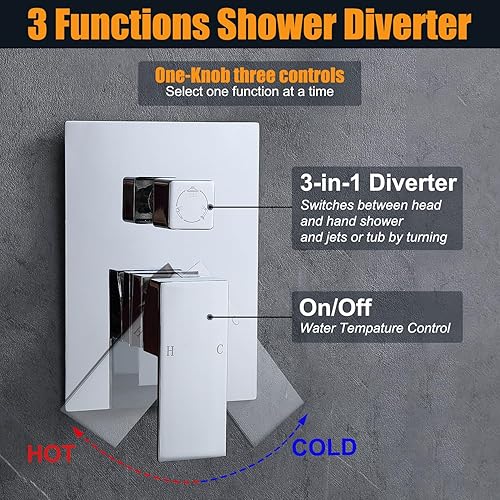 Vista 109 de Enga Sistema de ducha con chorros corporales de 12 pulgadas, ducha de lluvia montada en la pared y pulverizadores de mano de latón de cuerpo