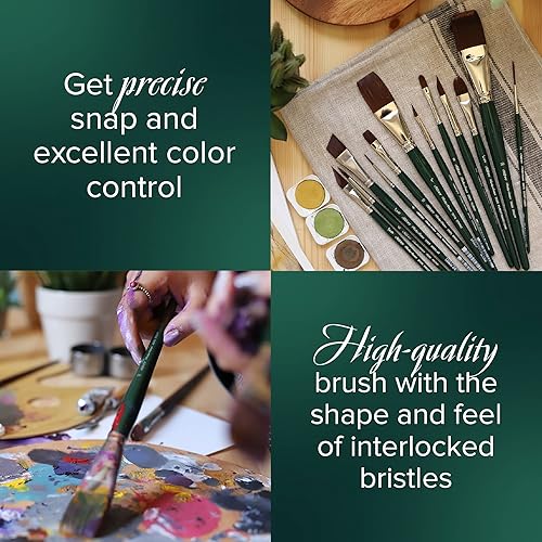 Miniatura 4 de Silver Brush Limited 2502S26 - Cepillo brillante satinado rubí para acrílicos fluidos y fluidos, tamaño 26, mango corto