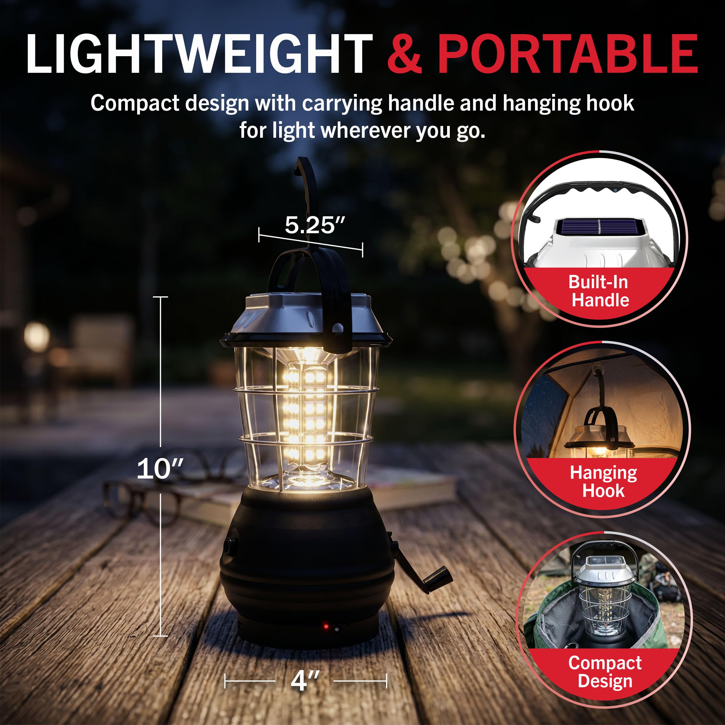 Amazon.com: Dynamo Hand Crank Solar Powered Lantern - Battery
