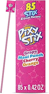 Pixy Stix - Popotes rellenos de dulces (85 unidades, 0.42 onzas)