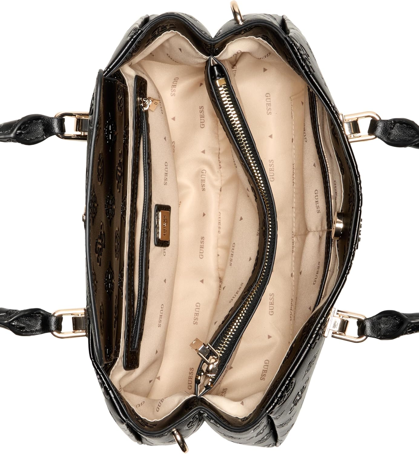 GUESS Tisha Debossed Peony Girlfriend Satchel - Image 3