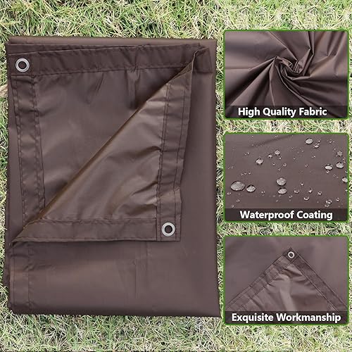 Miniatura 10 de Abrotain Toldo de tela para el sol, persianas de 6 pies 6 pulgadas x 6 pies 6 pulgadas, 80% de tela para bloquear el viento, pantalla de privacidad