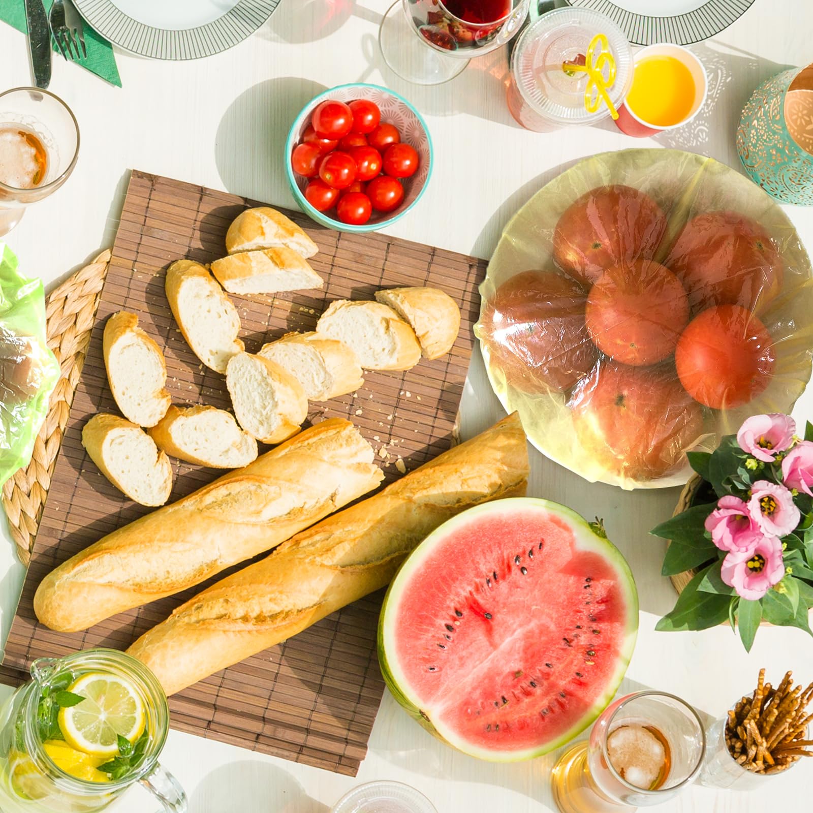 120 Pezzi Copertura per Alimenti, Coprivivande con Elastico Copertura in Plastica per Alimenti Coprivivande Plastica Riutilizzabili per la Protezione della Freschezza delle Verdure (3 Colori)