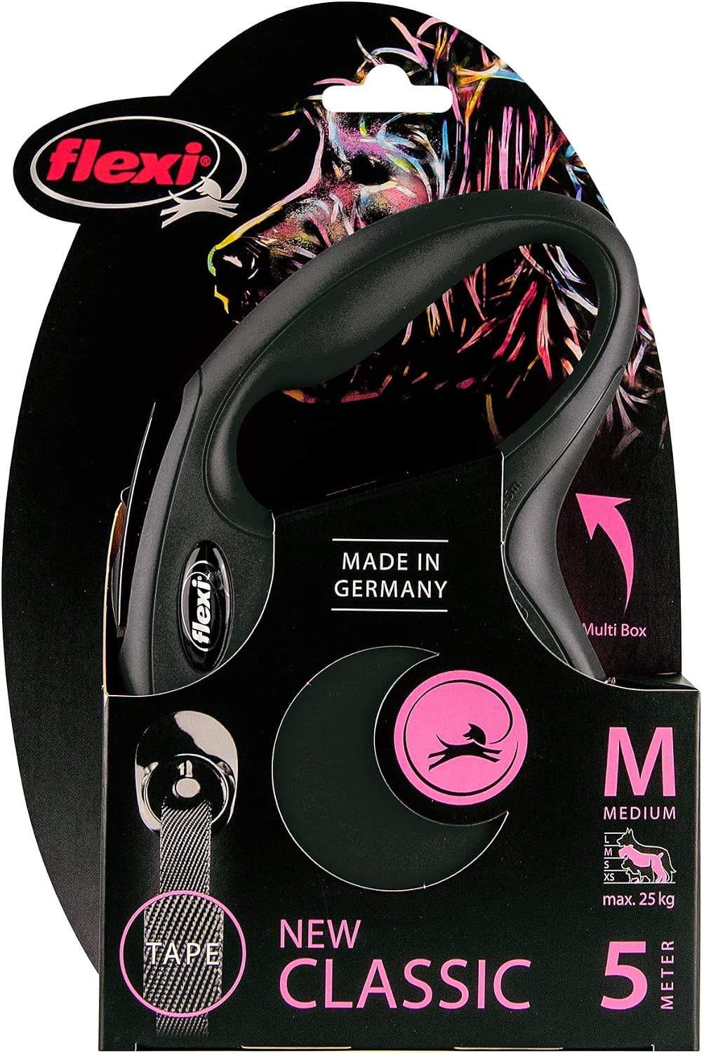 Automatic Leash Flexi New Classic M 5 M Black Tape