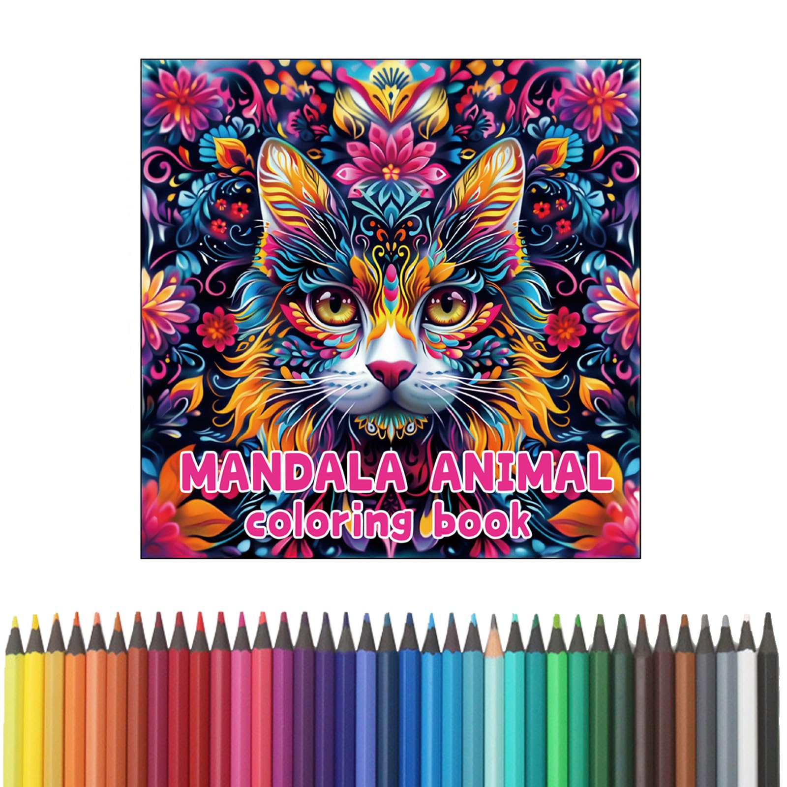 Colouring Book for Adults with 36 colouring pencils Animal Mindfulness 24-Page colouring books for adults adult colouring books for women Single-Sided Designs for No Bleed-ThroughBullet Points
