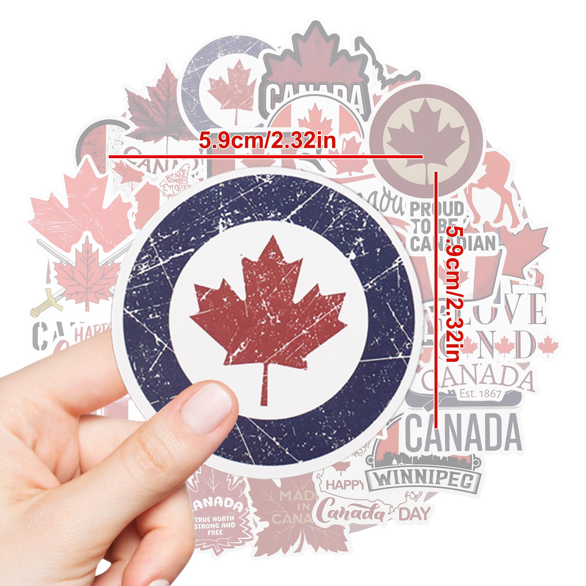 SUSIHI Canada Stickers for Laptop, WaterBottle 50Pcs Canadian Flag Maple Vinyl Waterproof Travel Stickers Gifts for Adults Teens — view 4
