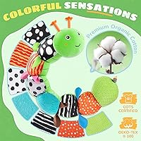 Vista 3 de Juguetes para bebés de 6 a 12 meses, oruga musical, animales de peluche, juguetes para bebés de 0 a 3 a 6 meses, juguetes sensoriales para bebés