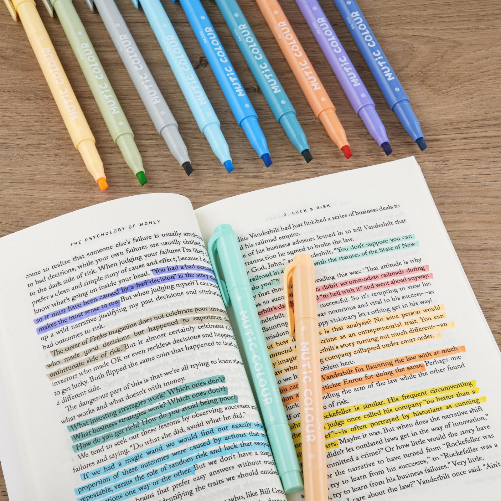 Lot de 24 surligneurs pastel, 24 couleurs rétro uniques, surligneurs de couleurs assorties, séchage rapide, double pointe et pointe fine, sans bavure pour journaux bibliques