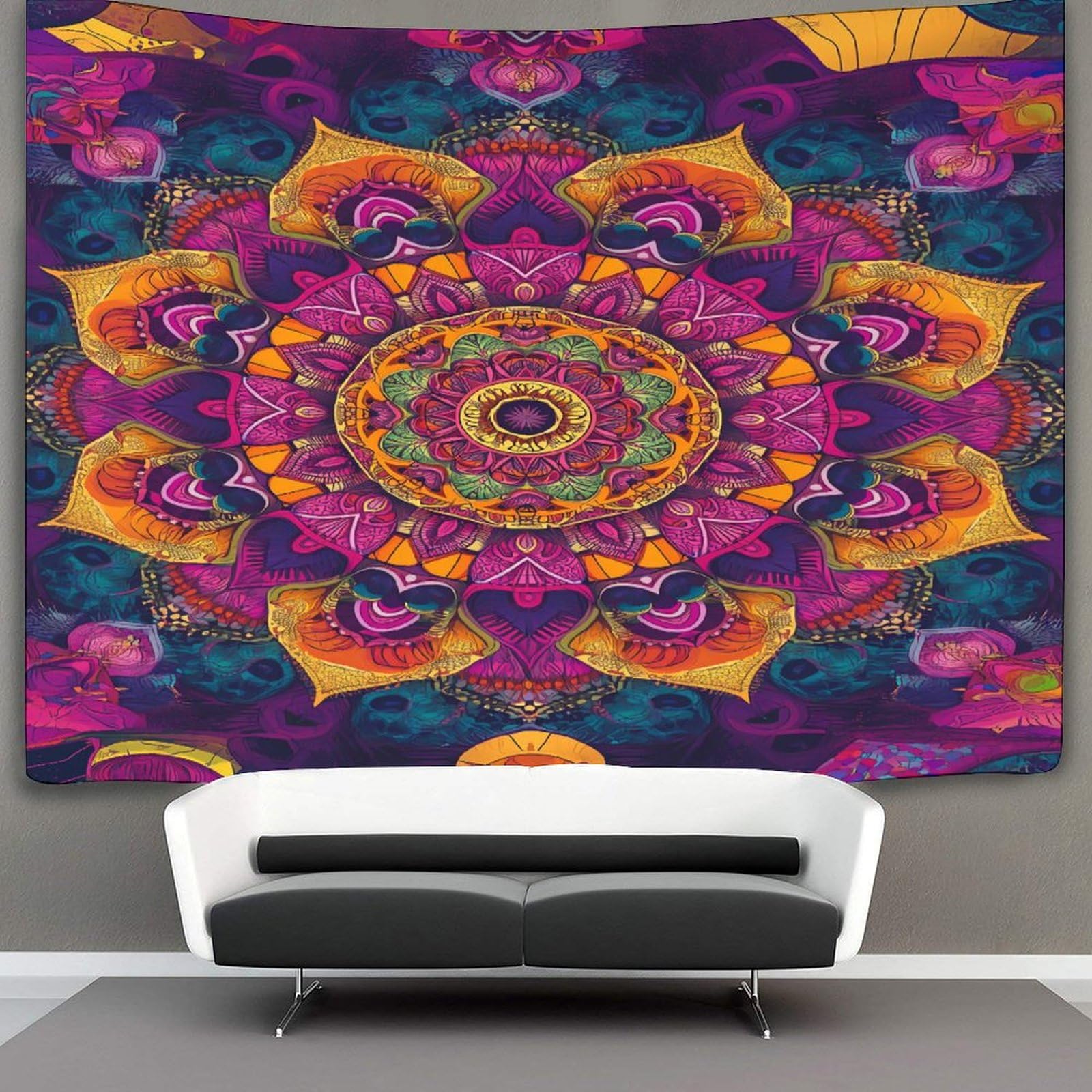 kaiyun Mandala Decor Tapestry,Datura Flowers Wall Art Tapestries Wall Hangings for Living Room Bedroom Dorm 70cmx100cm