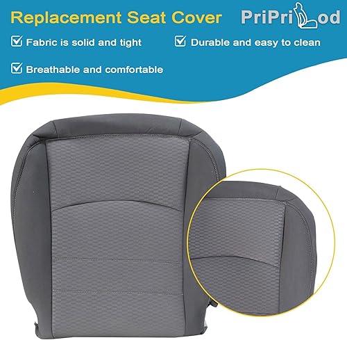 Miniatura 3 de Priprilod Funda de asiento de repuesto para parte inferior del lado del conductor y cojín de espuma para el conductor compatible con Dodge Ram 1500