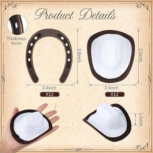 Miniatura 2 de Chuarry 36 decoraciones de fiesta occidental incluyen 12 mini faroles decorativos con velas LED a granel, 12 decoraciones rústicas colgantes de