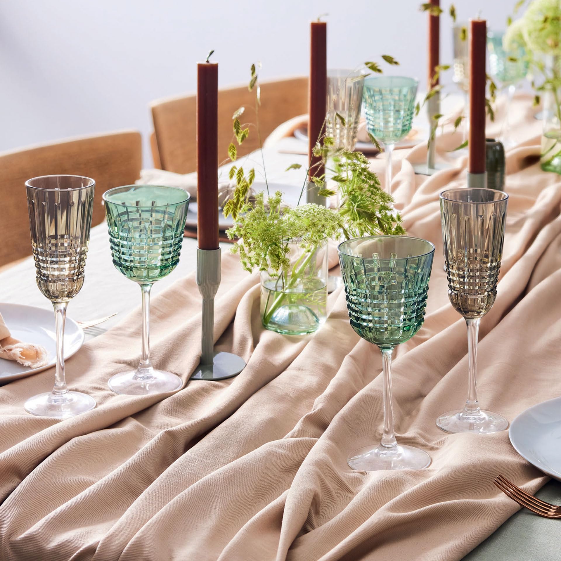 Cristal d'Arques, Weingläser, Rendez-Vous Brume Vert, 25 cl, 6er Set | Bleifreies Kristallglas, Weinkelche mit Stiel für die Verkostung, spülmaschinenfest, dauerhafter Glanz, als Geschenk geeignet