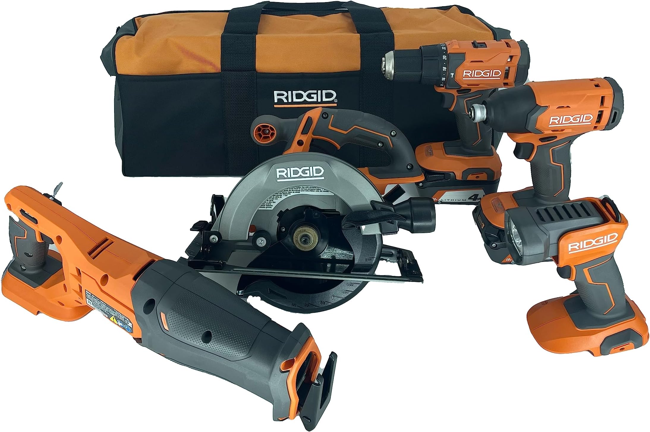 18V Lithium-Ion Cordless 5-Tool Kit with (2) 4.0 Ah Batteries and Charger- R9635