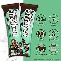 Vista 8 de FITCRUNCH Barras de proteínas de tamaño completo, barra horneada de 6 capas, 6 g de azúcar, sin gluten y centro suave de pastel