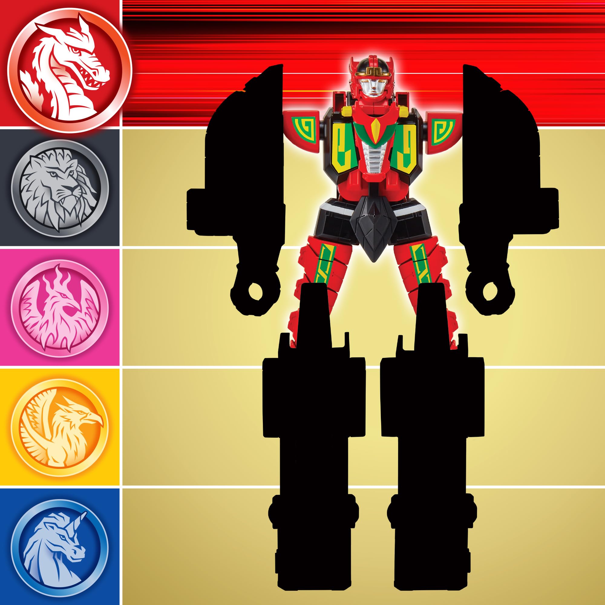 Power Rangers Mighty Morphin Re-Ignition - Czerwony Smok Deluxe Kombinowalny Thunderzord (Seria 2) od Playmates Toys