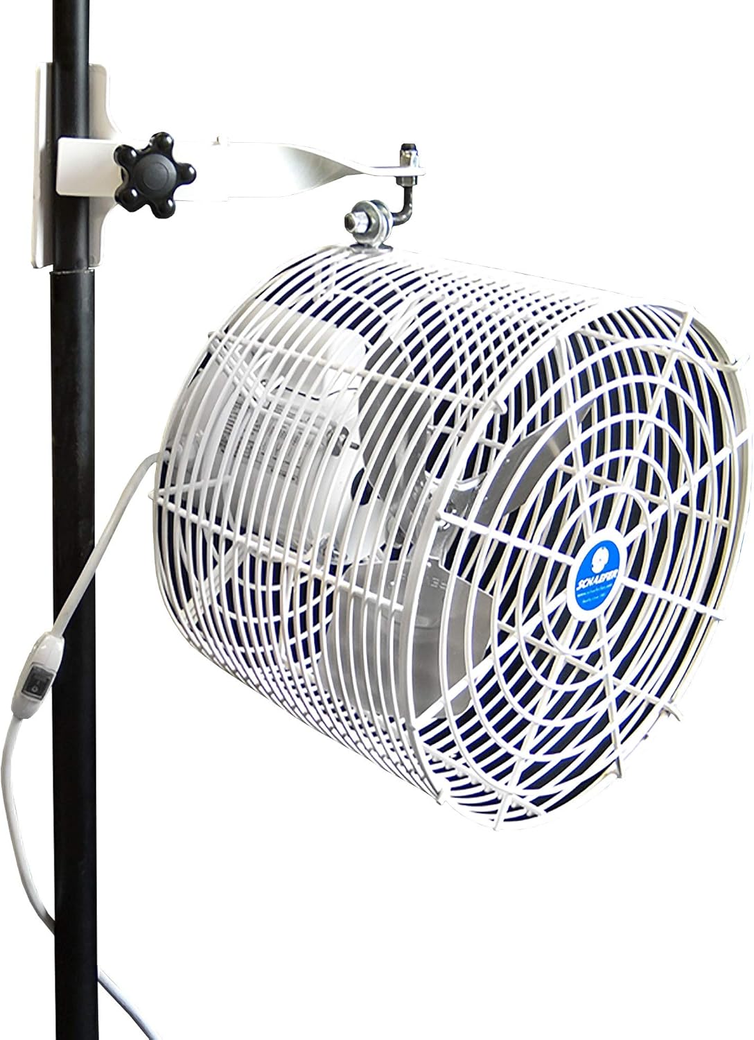 Best Deal Cheap 🛒 Schaefer VK12TF-SPM-W Versa-Kool 12 Tent Fan, Made in USA, 1/10 HP, 1510CFM, Pole Mount Included, White