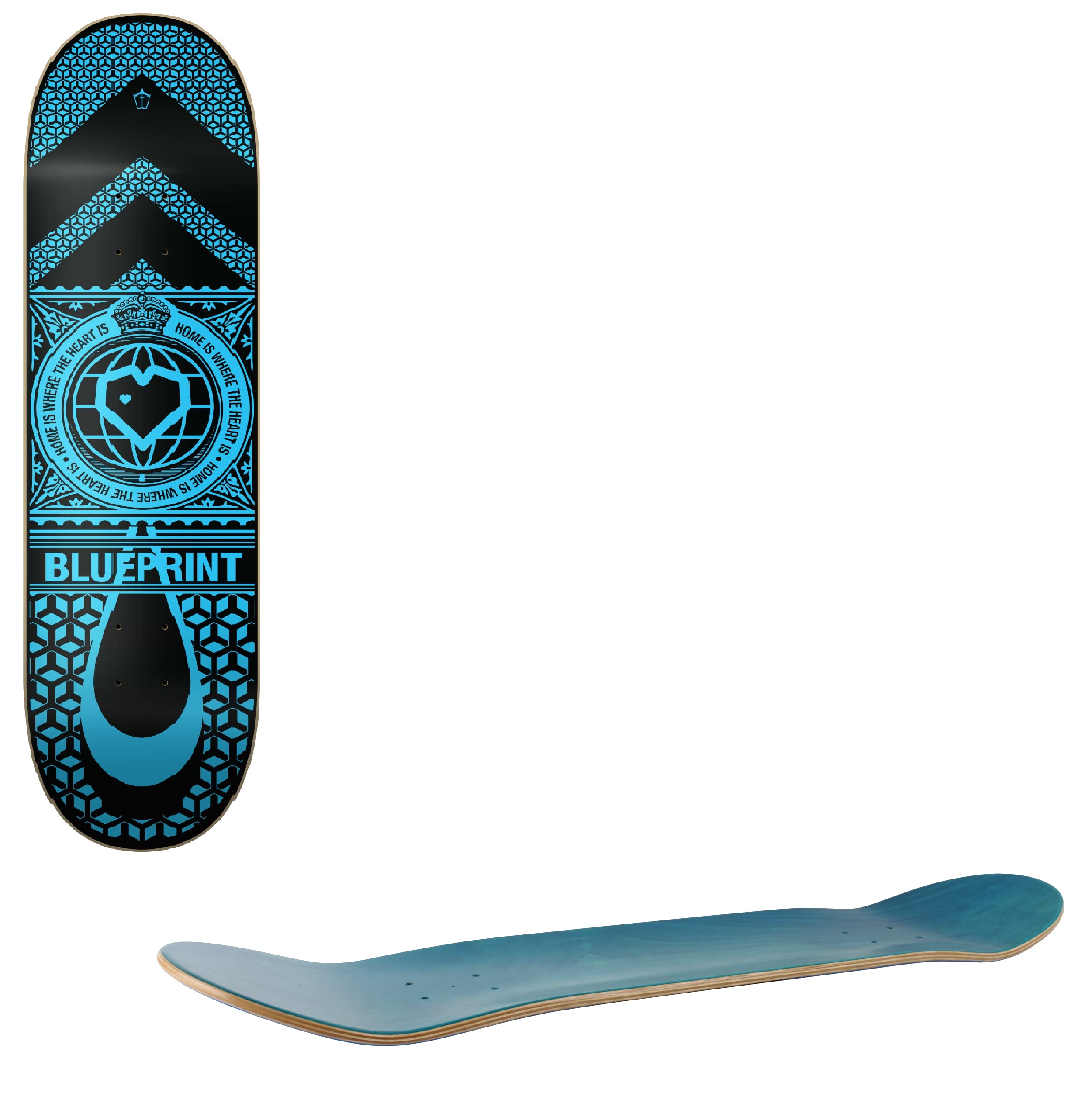 Blueprint Home Heart Planche De Skate (8.25" - Noir/Bleu)