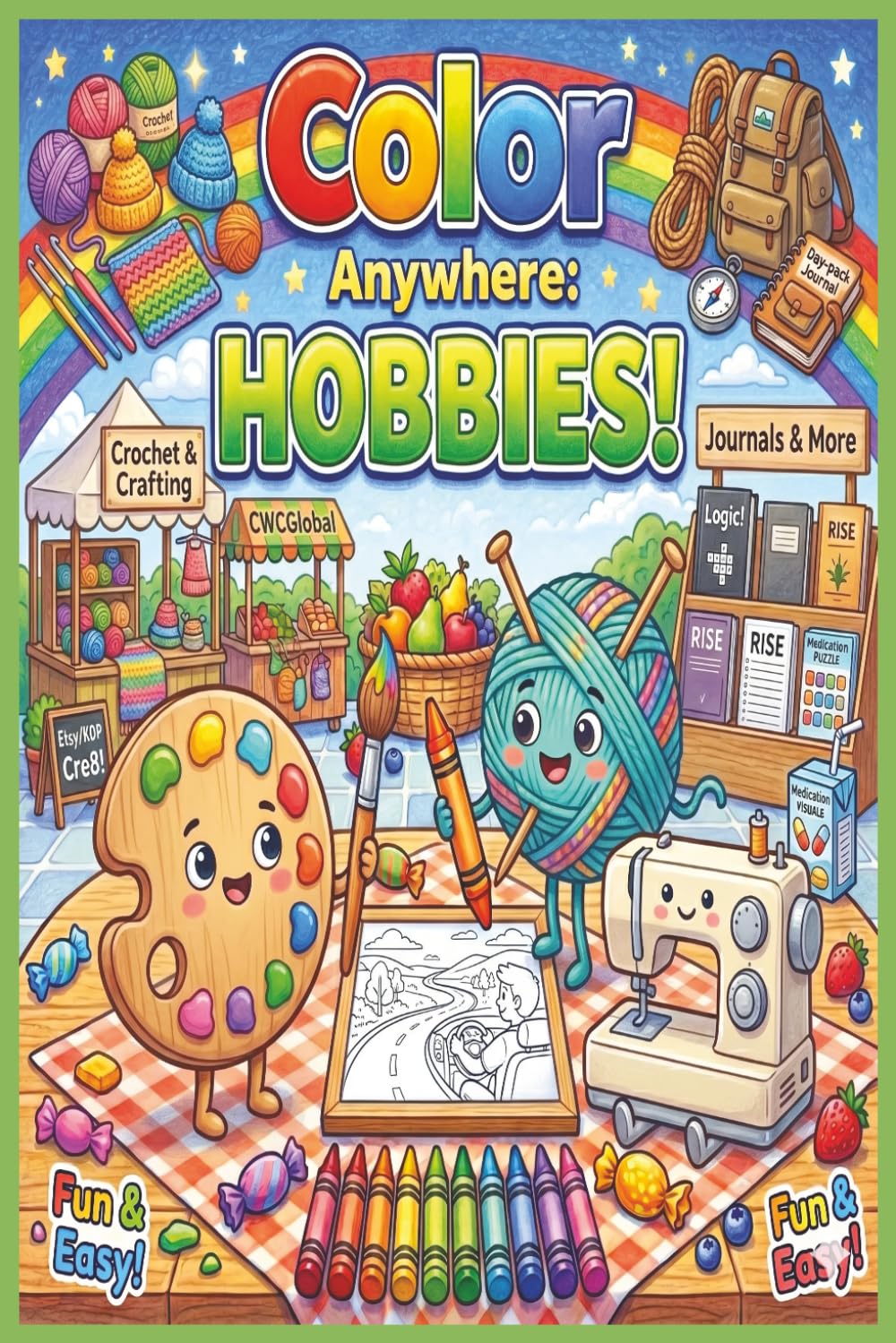 Color Anywhere: Hobbies!: A Fun and Easy Coloring Book Featuring Everyday Hobbies for All Ages