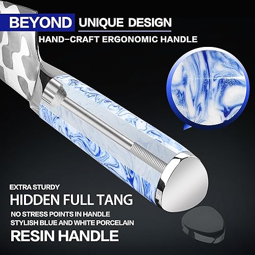 Miniatura 3 de WILDMOK Cuchillo de chef de 8 pulgadas, cuchillos de cocina japoneses ultra afilados  7 capas 10Cr15CoMoV Cuchillo de chef de acero revestido con