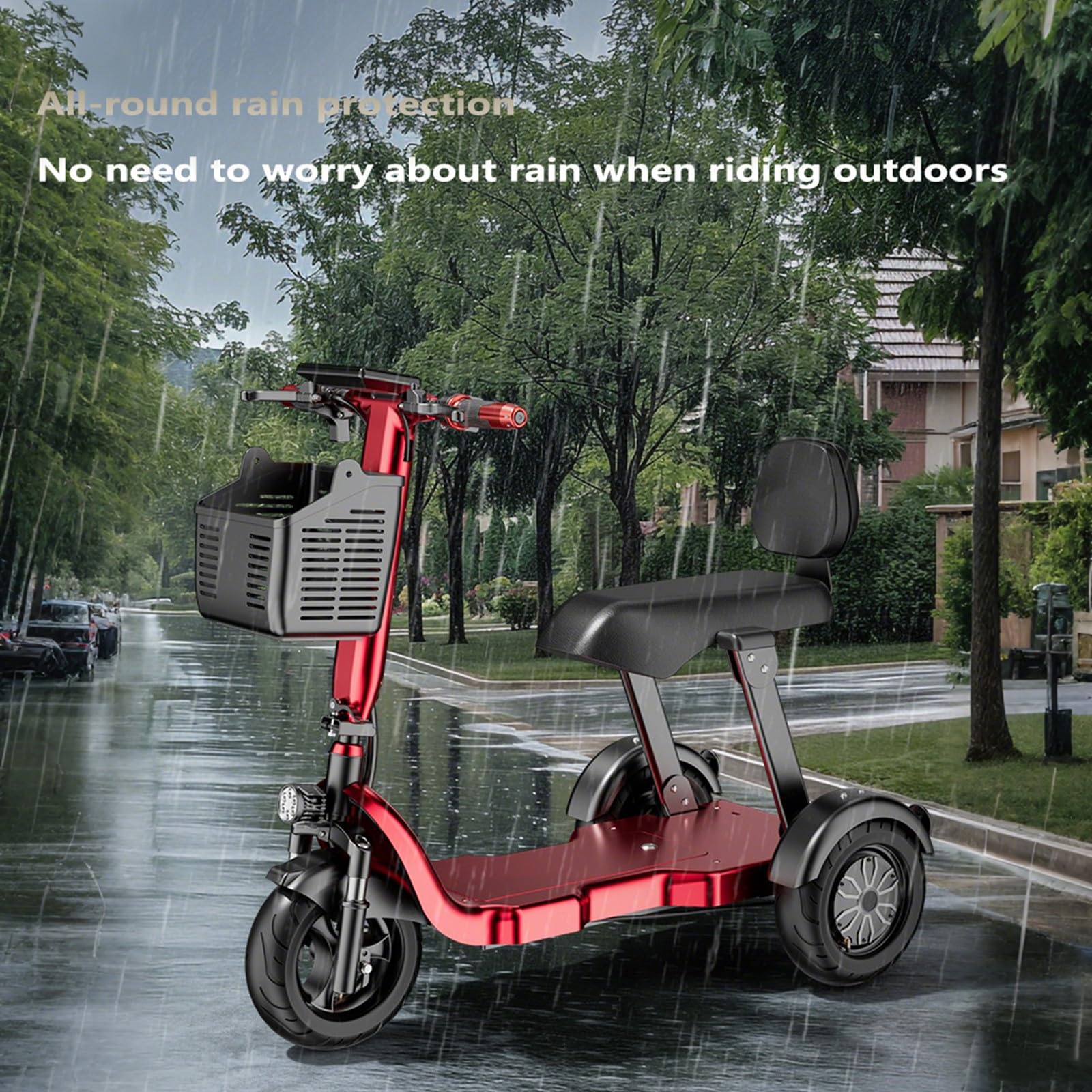 Scooter per Anziani Scooter Leggero Scooter Pieghevole Mobilità Facile Pieghevole Autonomia 20 km Dispositivo per Sedia a rotelle elettrica a 4 Ruote con Faro a LED