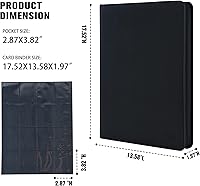 Vista 5 de Premium Carpeta de cartas con más de 1000 bolsillos, carpeta de álbum de 16 bolsillos para cartas coleccionables sin anillas, carpeta de bolsillo