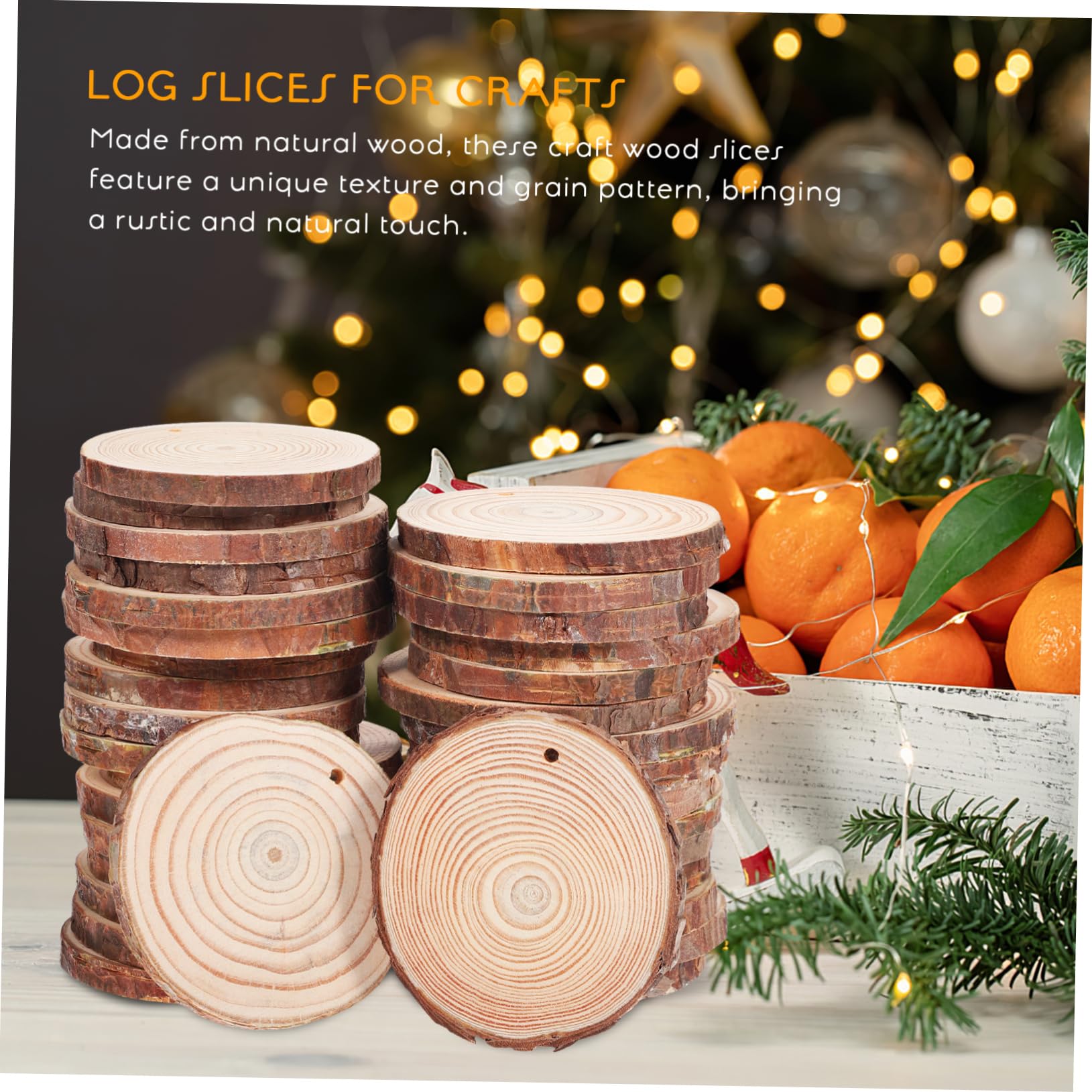 Uonlytech 50stücke Unlackierte Holzscheiben Mit Jute-schnur Für Projekte Runde Holzscheiben Für Bastelarbeiten Hochzeiten Weihnachten Und Kreative Dekorationen