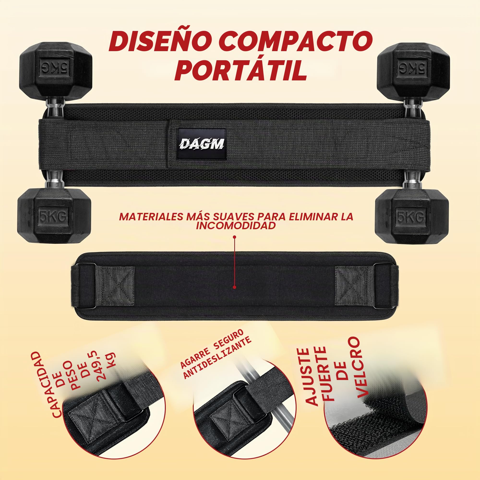 DAGM Cinturón de empuje de cadera, entrenamiento seguro de glúteos con acolchado extra antideslizante que protege tus caderas, ideal para el gimnasio y los entrenamientos