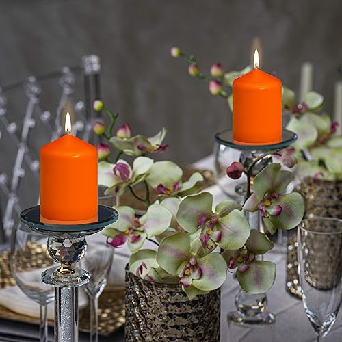 Miniatura 6 de BOLSIUS 10 velas de pilar naranjas 225 x 6 pulgadas calidad europea premium envueltas individualmente 42 horas de tiempo de combustión sin goteo