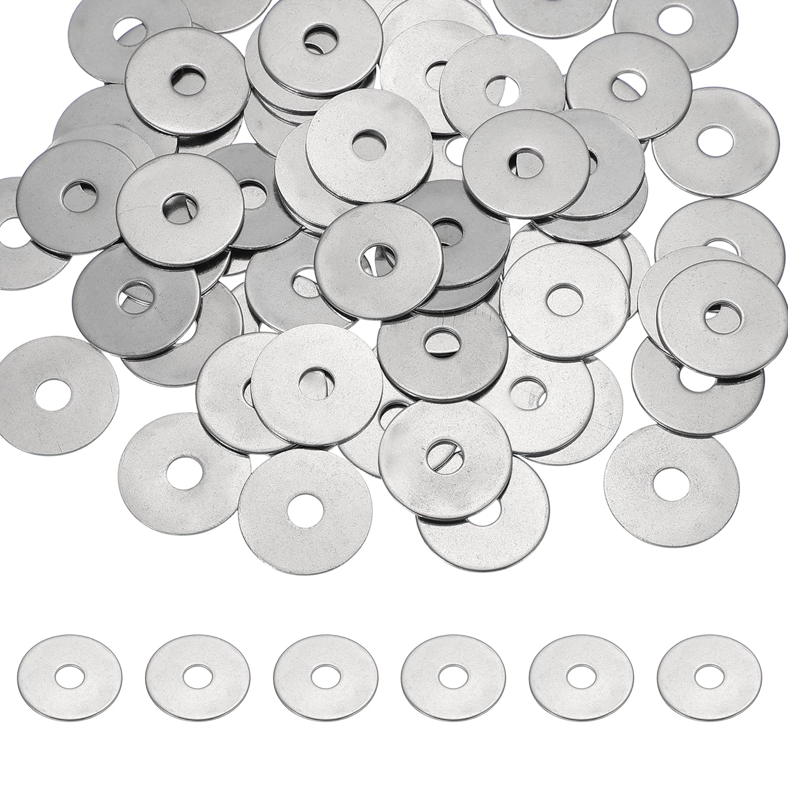 PATIKIL M6 x 25mm Metal Screw Washers Set, 66Pcs 304 Stainless Steel Flat Washers for Screws Bolts Factories Home Outdoor Projects