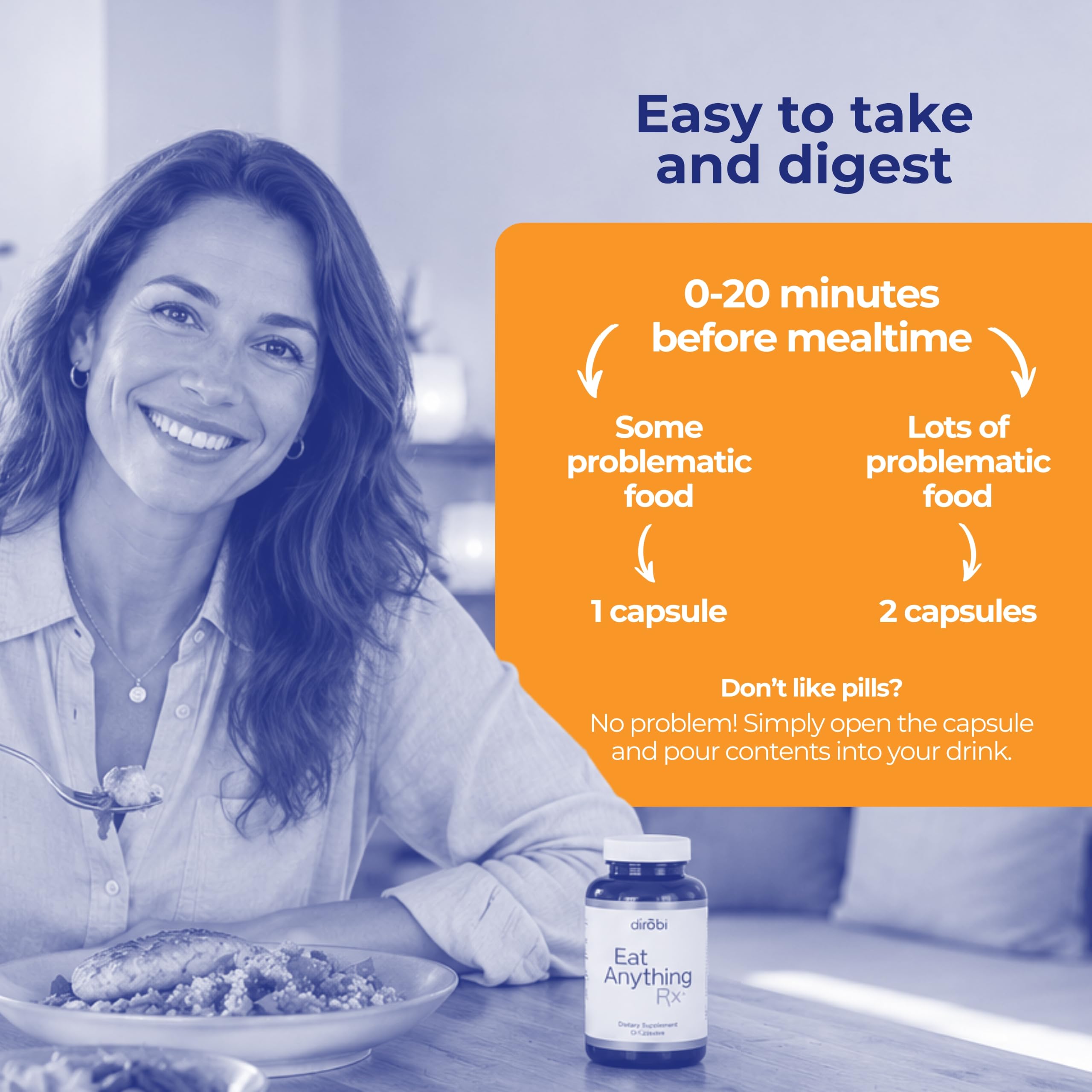 Eat Anything Rx Xylose Isomerase Enzyme - Fructose Malabsorption & FODMAP Digestive Support, Alpha Galactosidase, Fructan Hydrolase, Gas & Bloating Relief, 30 Capsules — Amazon image 3