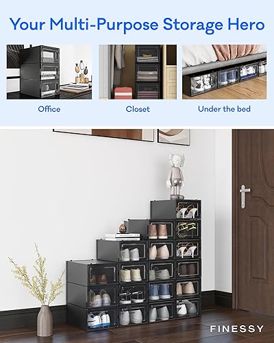 Miniatura 6 de Organizador de zapatos caja de almacenamiento de zapatos cajas de zapatos de plástico transparente apilables cajas de zapatos transparentes