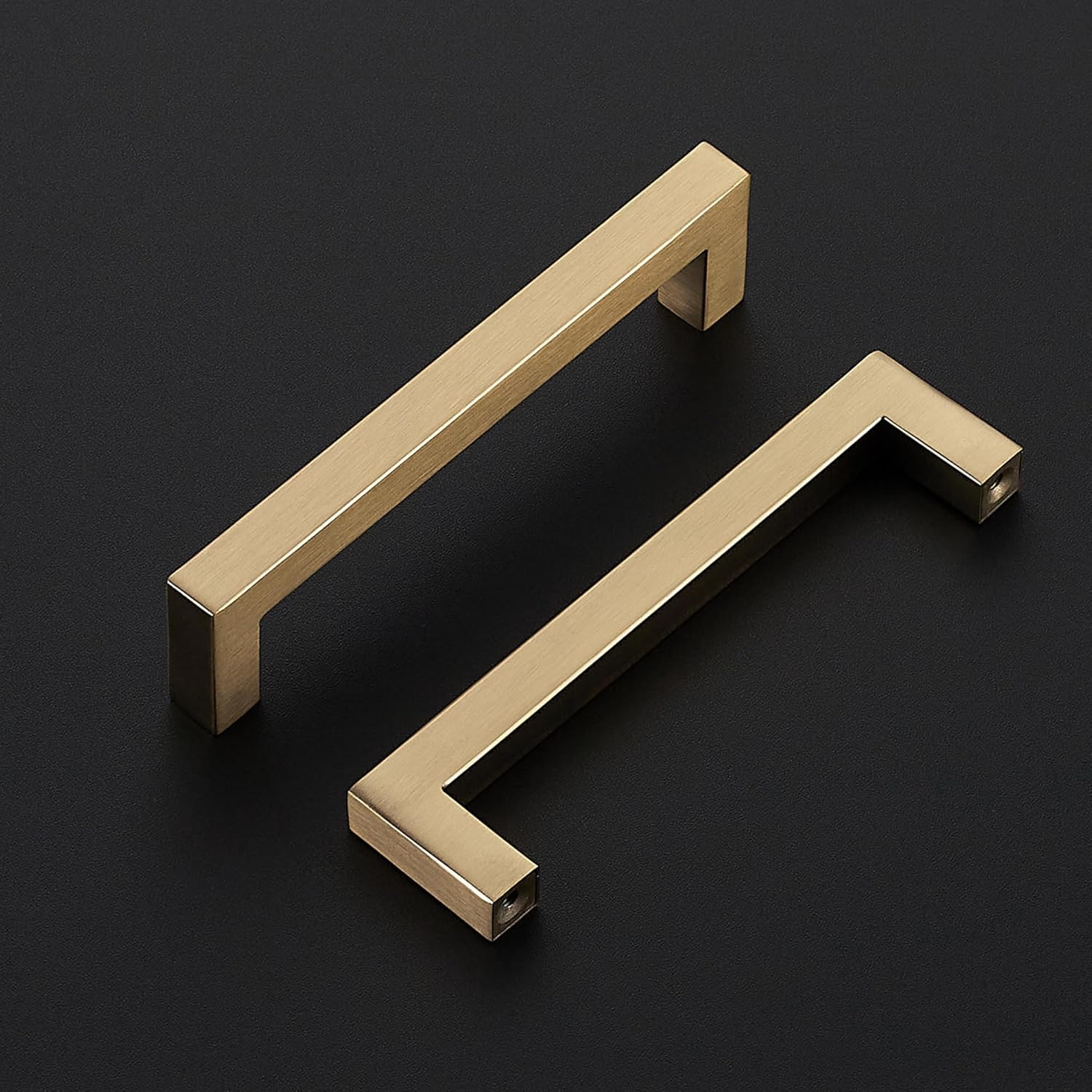 Ravinte 10 Pack Champagne Bronze Cabinet Handles 5 Inch Hole Center Stainless Steel Kitchen Square Cabinet Pulls for Dresser Drawer Cupboard Handles with Screwdriver