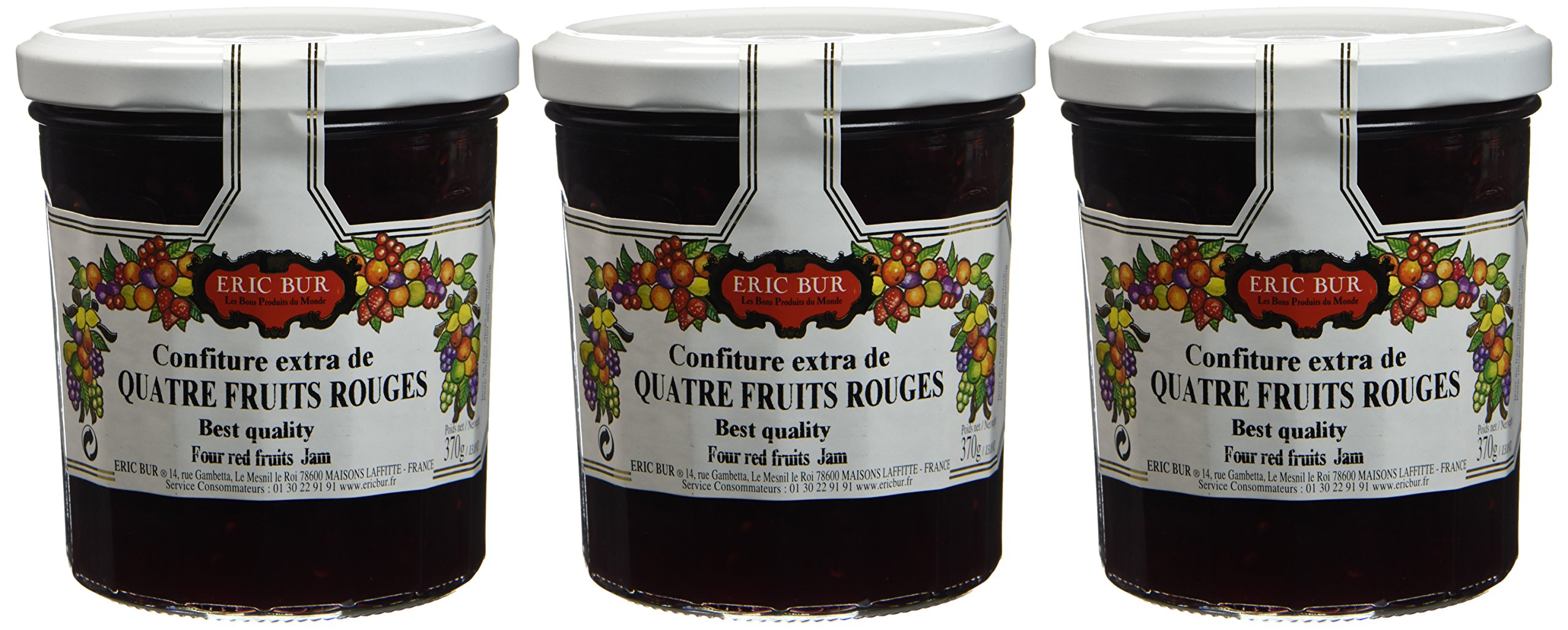 ERIC BUR Confiture Extra de 4 Fruits Rouges 370 g - Lot de 3 - 2