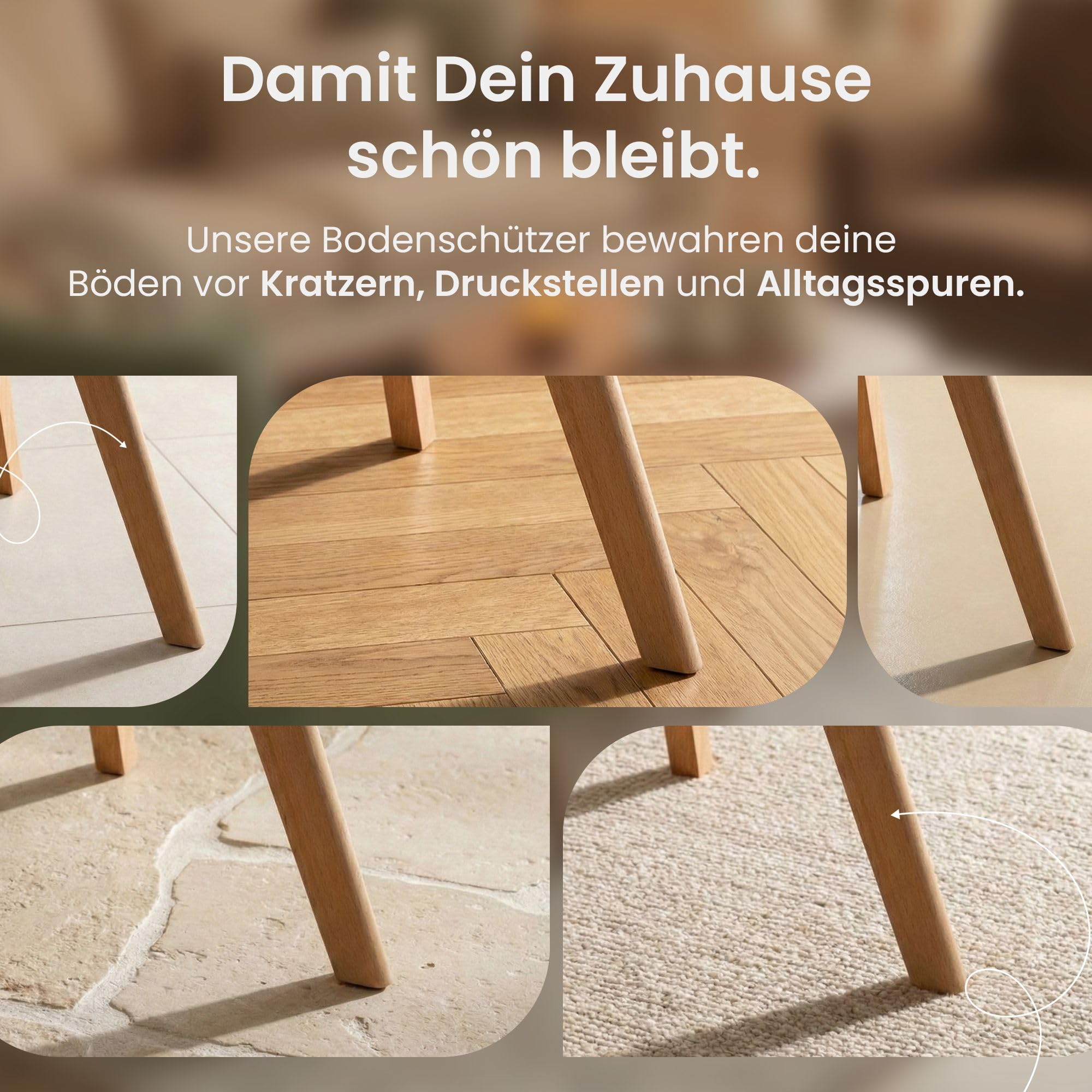 CLP Esszimmerstuhl 4er Set gepolstert Linares, Küchenstühle mit Rückenlehne und Holzgestell Buchenholz, Polsterstühle mit Bodenschonern Farbe blau Material Stoff